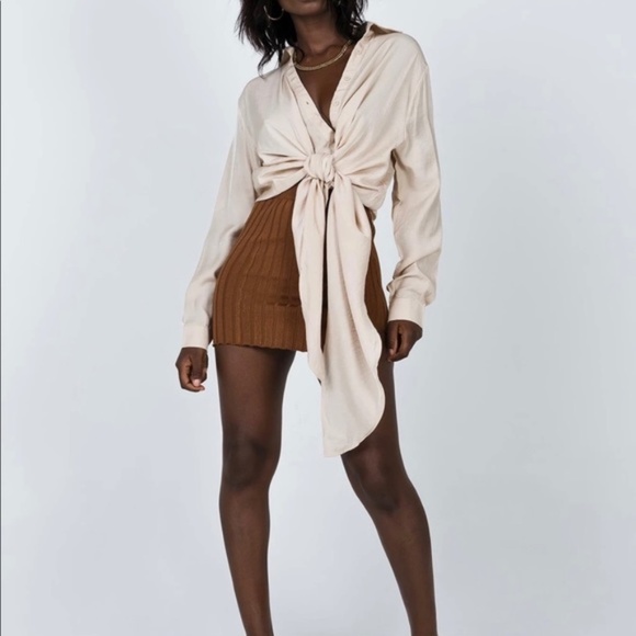 Tops - Princess Polly Oversized‎ Tie Front Shirt *New